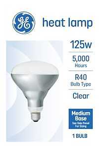 GE 93116244 Specialty Light Bulb, 125 W, BR40 Lamp, E26 Medium Lamp Base, 2500 K Color Temp, Soft White Lamp