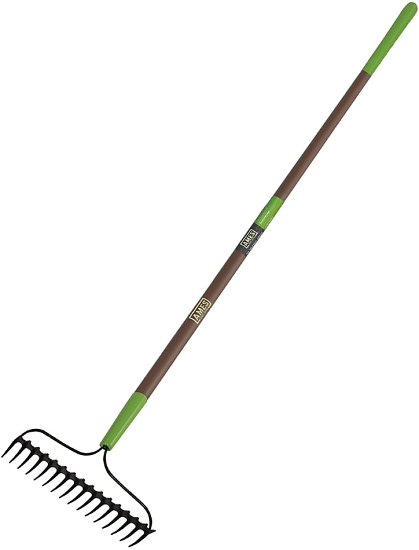 Ames 28252100 Bow Rake, 3-5/8 in L Head, 15-3/4 in W Head, 16-Tine, Steel Tine, Steel Head, 57-1/2 in L Handle