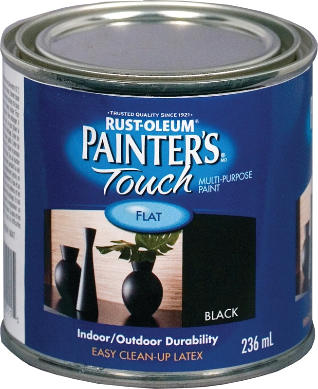 RUST-OLEUM PAINTER'S Touch N1976730 Brush-On Paint, Flat, Black, 236 mL Can