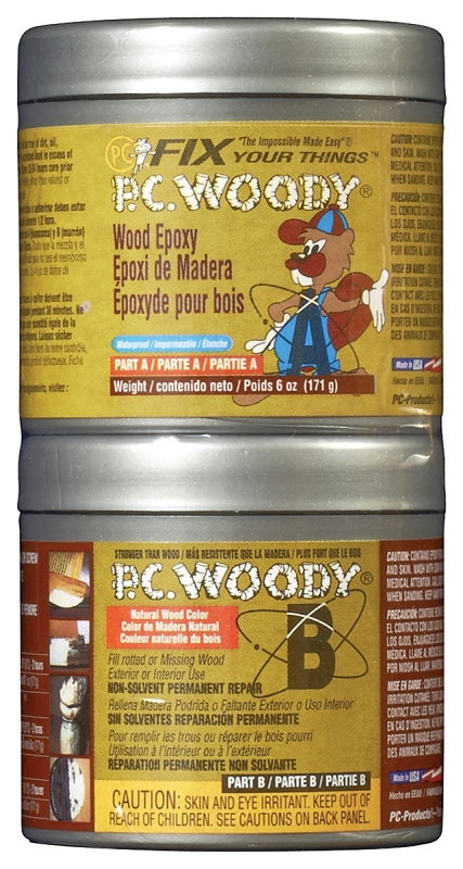 Protective Coating PC-WOODY 6OZ Epoxy Adhesive, White, Paste, 6 oz, Can
