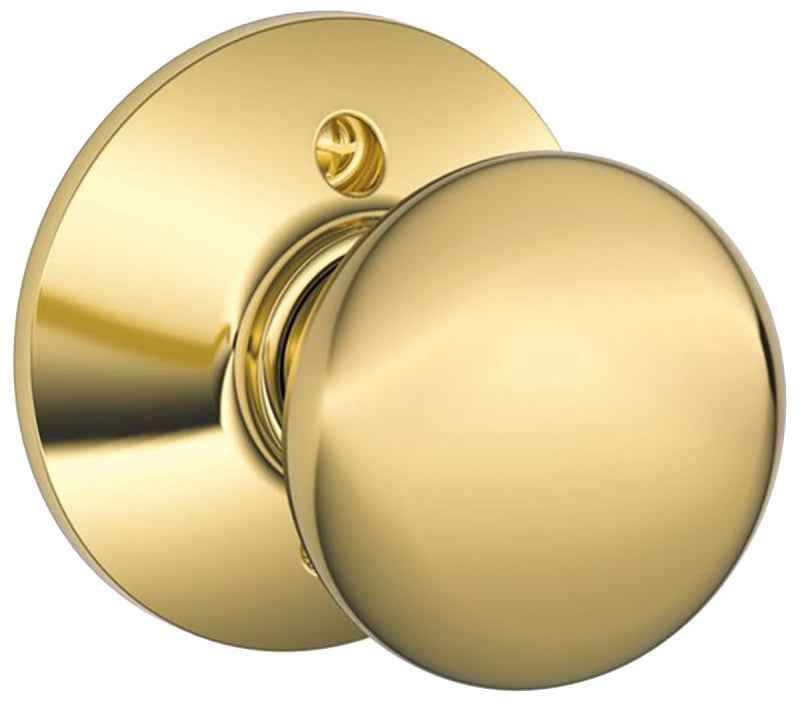 Schlage F170VPLY613 Dummy Knob, Knob Handle, Round Design, Bright Brass, Residential, Metal