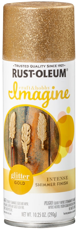 Rust-Oleum 345701 Glitter Spray Paint, Glitter, Gold, 10.25 oz