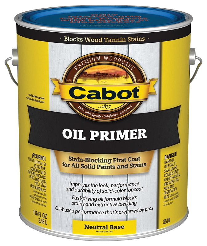 Cabot Problem-Solver 140.0008516.007 Exterior Primer, Flat, Neutral, 1 gal