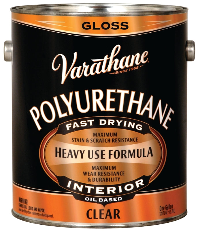 Rust-Oleum 9032 Polyurethane, Gloss, Liquid, Clear, 1 gal, Can