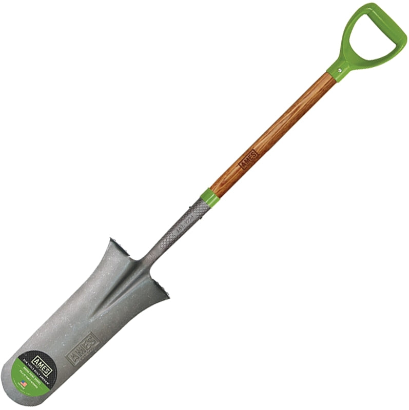 Ames 2531700 Drain Spade, 7-1/2 in W Blade, Steel Blade, Hardwood Handle, D-Shaped Handle