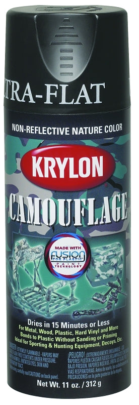 Krylon K04292777 Camouflage Spray Paint, Ultra Flat, Camouflage Brown, 11 oz