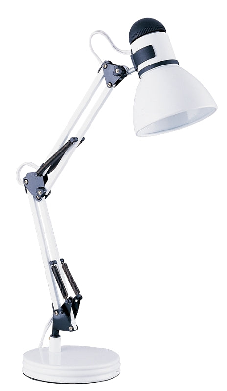 Boston Harbor TL-WK-134E-WH-3L Swing Arm Work Lamp, 120 V, 60 W, 1-Lamp, A19 or CFL Lamp, White