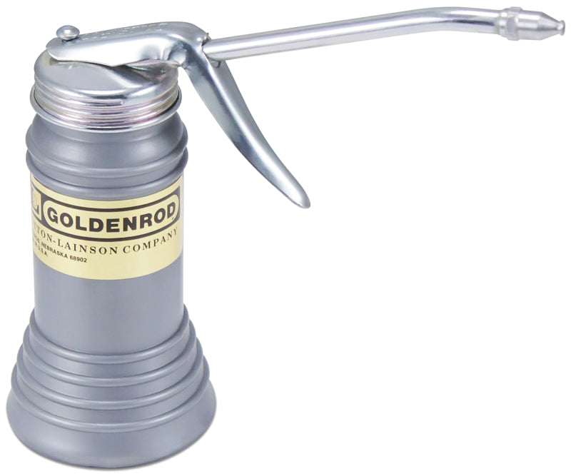 DL Goldenrod 600S Pistol Pump Oiler, 6 oz Capacity, Straight Spout, Plastic, Gray