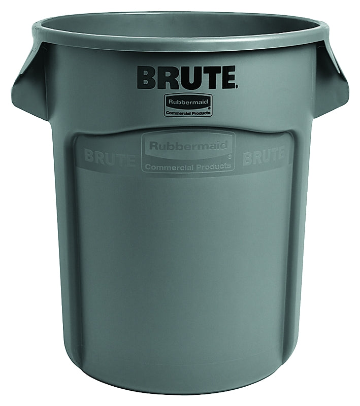 Brute FG262000GRAY Trash Can, 20 gal Capacity, Plastic, Gray