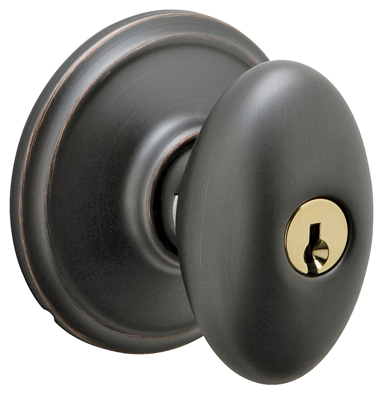 Schlage Siena Series F51A VSIE716 Entry Knob, Knob Handle, Aged Bronze, Metal, C Keyway, Re-Key Technology: Traditional