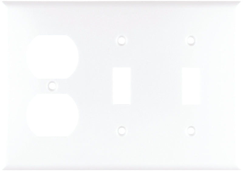 Eaton Wiring Devices 2158W-BOX Combination Wallplate, 4-1/2 in L, 6-3/8 in W, 3 -Gang, Thermoset, White