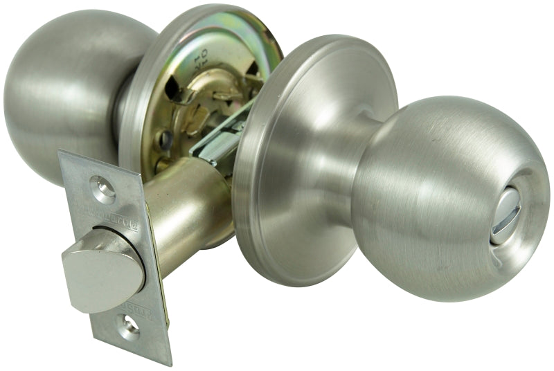 ProSource Privacy Lockset, Tubular Design, Stainless Steel