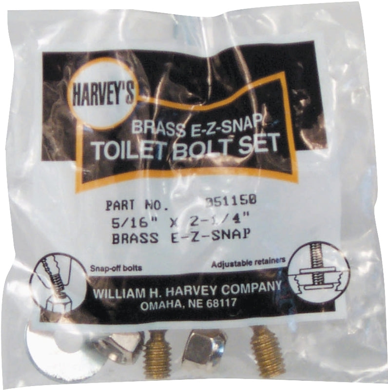 Harvey 51150 Bolt Set, EZ-Snap, Brass