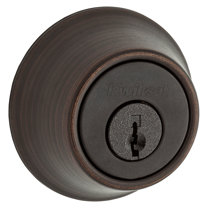 Kwikset 96600-542 Deadbolt, Alike Key, Steel, Venetian Bronze, 2-3/8 to 2-3/4 in Backset