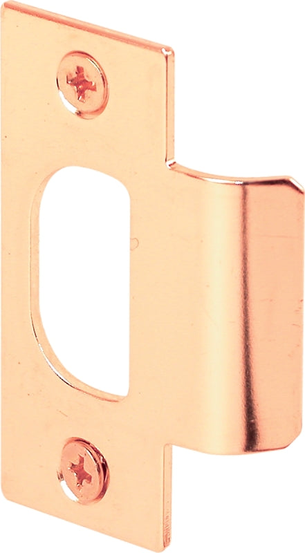 Defender Security E 2467 T-Strike Plate, 2-3/4 in L, 1-1/8 in W, Steel, Brass