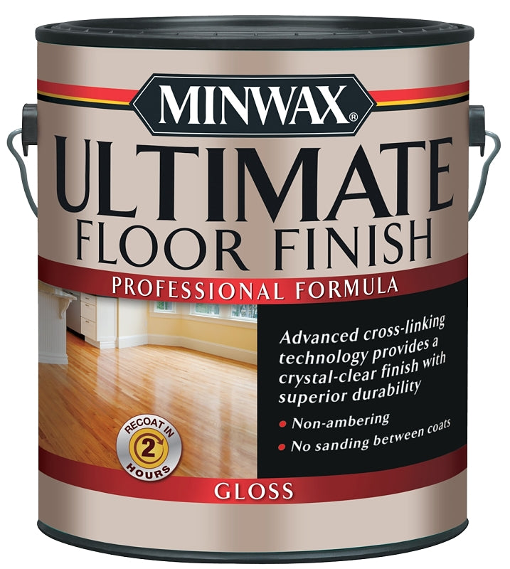 Minwax 131010000 Ultimate Floor Finish Paint, Gloss, Liquid, Crystal Clear, 1 gal, Can