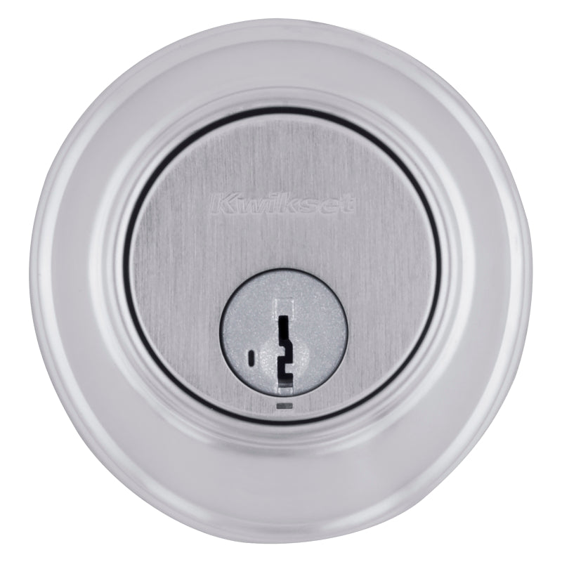 Kwikset 816 26D RCAL/RCS Deadbolt, Satin Chrome, 2-3/8 to 2-3/4 in Backset, SmartKey Keyway