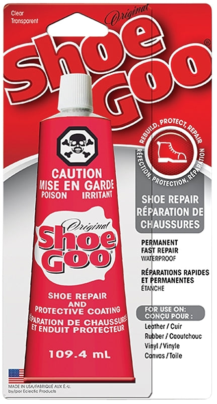 Shoe GOO 110035 Shoe Repair Adhesive, Gel, Liquid, Clear, 109.4 mL