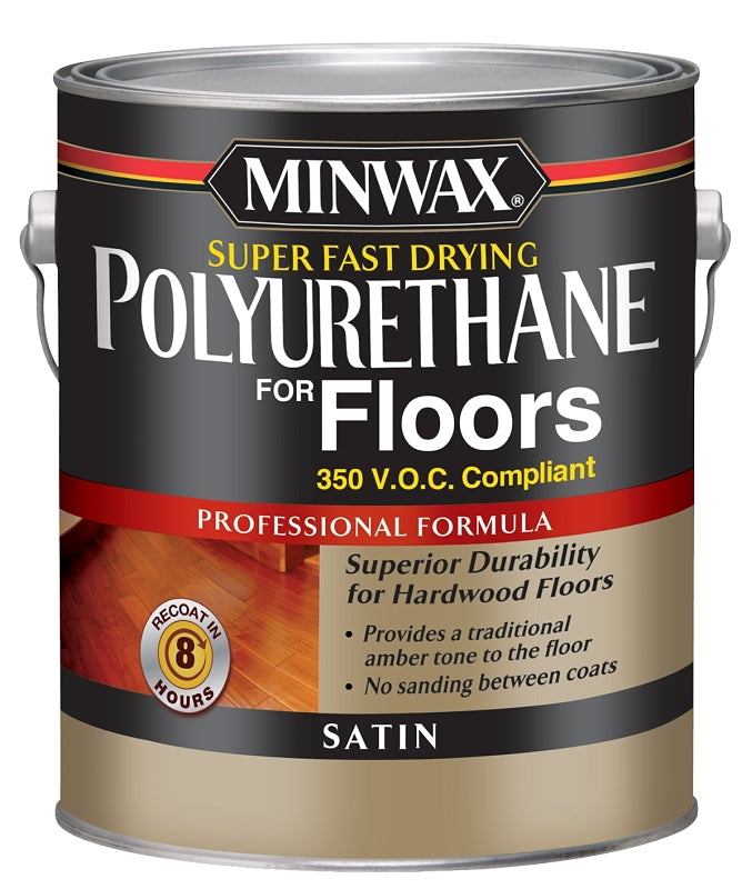 Minwax 130250000 Polyurethane, Liquid, Clear, 1 gal, Can