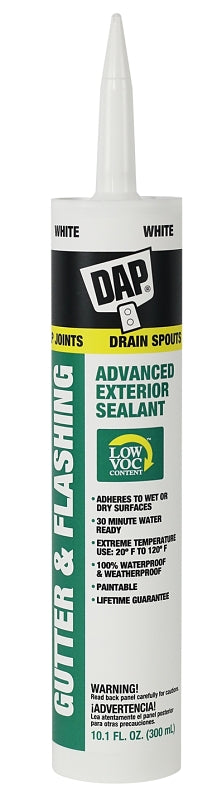 DAP 01801 Gutter Sealant, White, Paste, 10.1 fl-oz