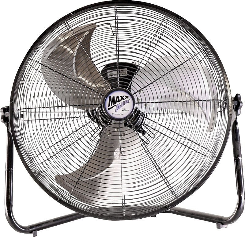 MaxxAir HVFF 20 High-Velocity Floor Fan, 120 V, 20 in Dia Blade, 3-Speed, 1500 to 2250 cfm Air, Black