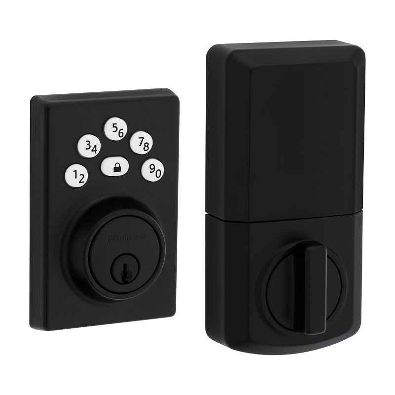 Kwikset Powerbolt 240 992400-005 Keypad Electronic Lock, 3 Grade, Zinc, Matte Black, KW1 Keyway