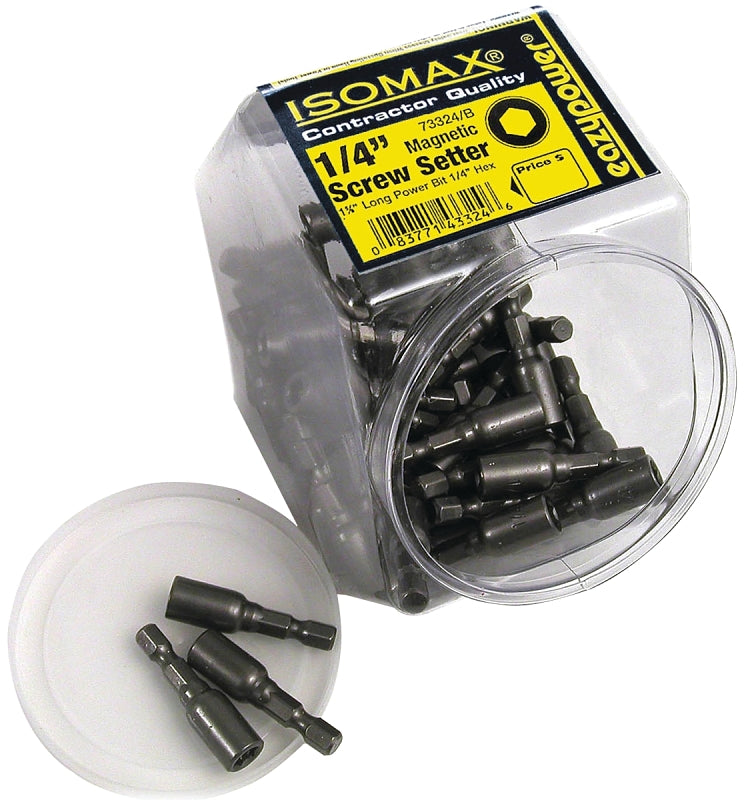 Isomax 00324 Nutsetter, 1/4 in Drive, 1-5/8 in L, 1/4 in L Shank, Hex Shank