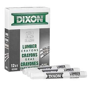 Dixon Ticonderoga 52300 Lumber Crayon, White, 1/2 in Dia, 4-1/2 in L