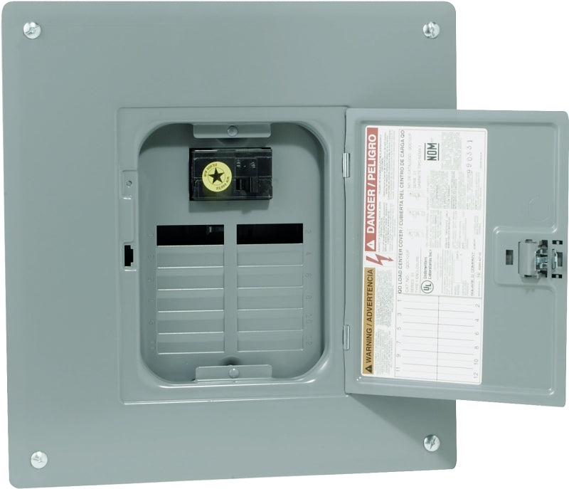 Square D QO112M100C Load Center, 12 -Pole, 100 A, 12 -Space, NEMA 1 Enclosure, Flush, Surface Mounting