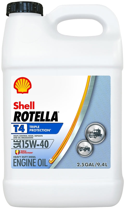 Shell Rotella T4 550045127 Engine Oil, 15W-40, 2.5 gal Jug