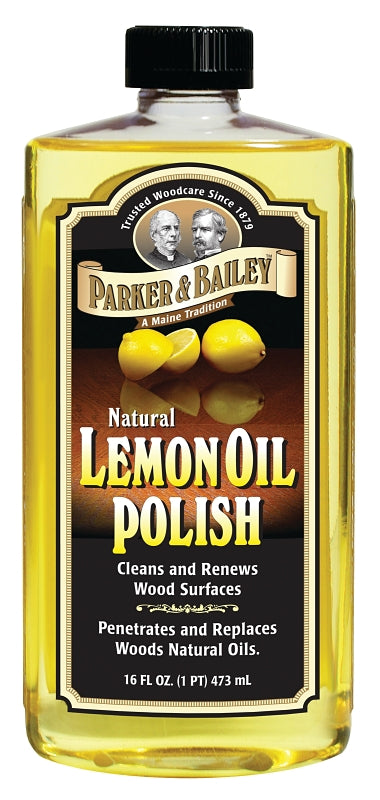 Parker & Bailey 510660 Oil Polish, 16 oz, Light Yellow, Liquid, Lemon