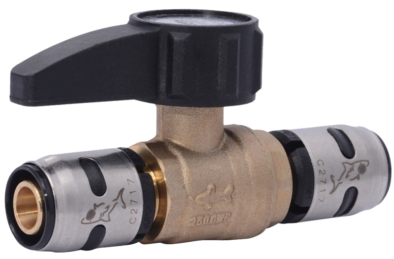 SharkBite K22222 Ball Valve, 1/2 in Connection, Push, 160 psi Pressure, Brass Body