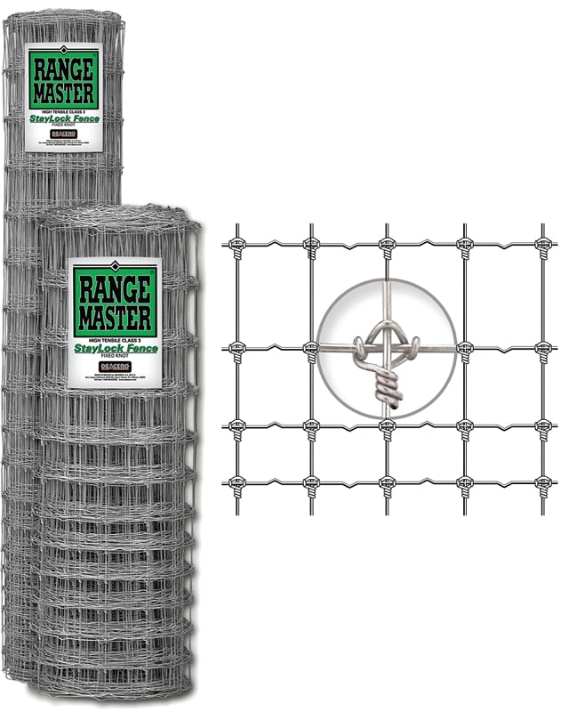 Rangemaster 6792 Staylock Fence, 330 ft L, 96 in H, 12-1/2 Gauge, Galvanized