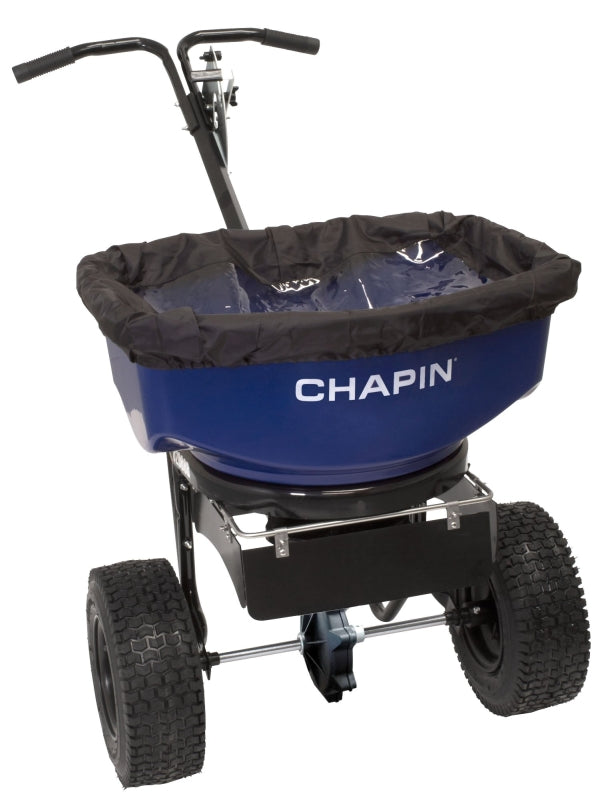 CHAPIN 82088B Professional Sure Spread Salt and Ice Melt Spreader with Baffles, 80 lb Capacity, Poly Hopper