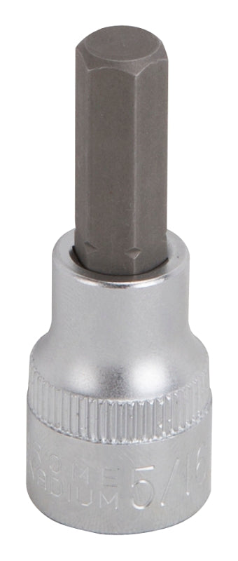 Vulcan Hex Bit Socket, Chrome, 5/16 in, 3/8 in Drive, 1-7/8 in OAL