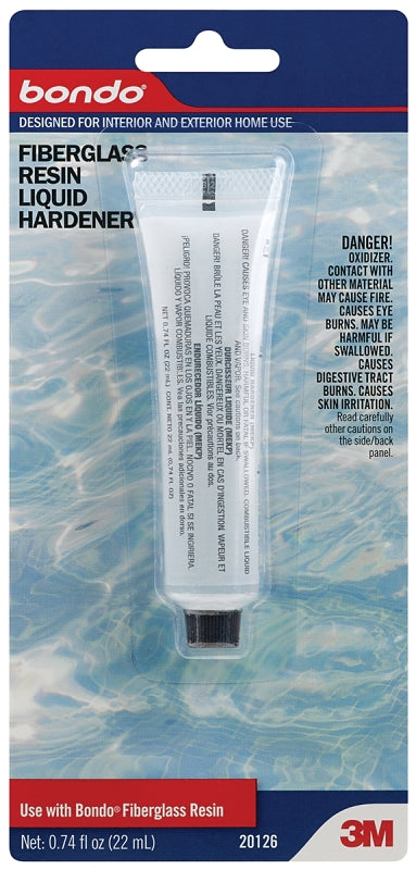 3M 20126 Fiberglass Resin Liquid Hardener, Clear, 0.74 oz Tube