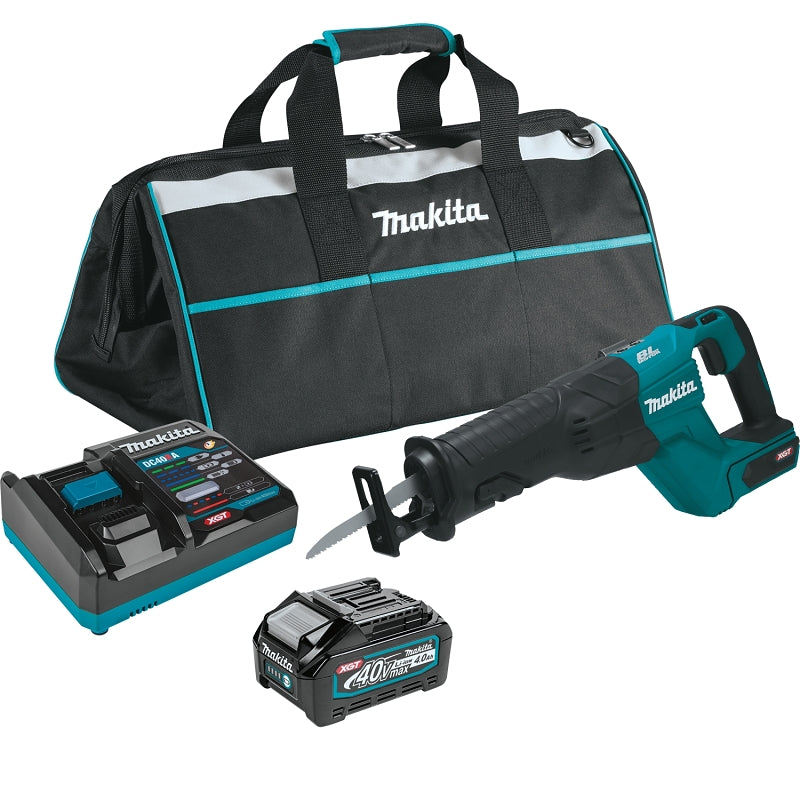 Makita GRJ01M1 Reciprocating Saw Kit, Battery Included, 40 V, 4 Ah, 10 in Cutting Capacity, 1-1/4 in L Stroke