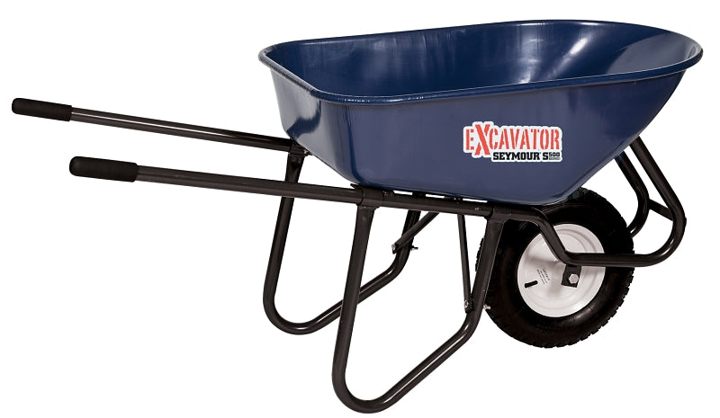 Seymour 85730 Industrial Wheelbarrow, Steel, 1-Wheel, Standard Knobby Tire Wheel, 16 in Wheel, Cushion Grip Handle