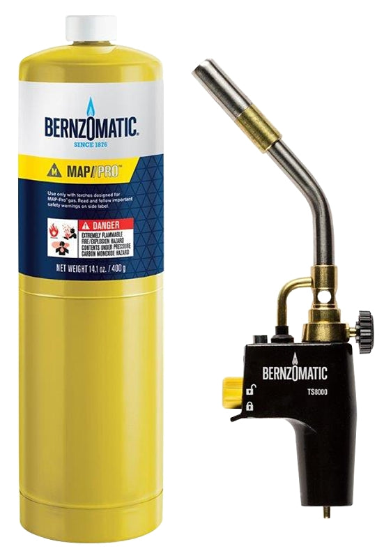 BernzOmatic TS8000BZKC Torch Kit, Propane, Trigger Igniter, 3400 deg F Propane, 3600 deg F MAPP