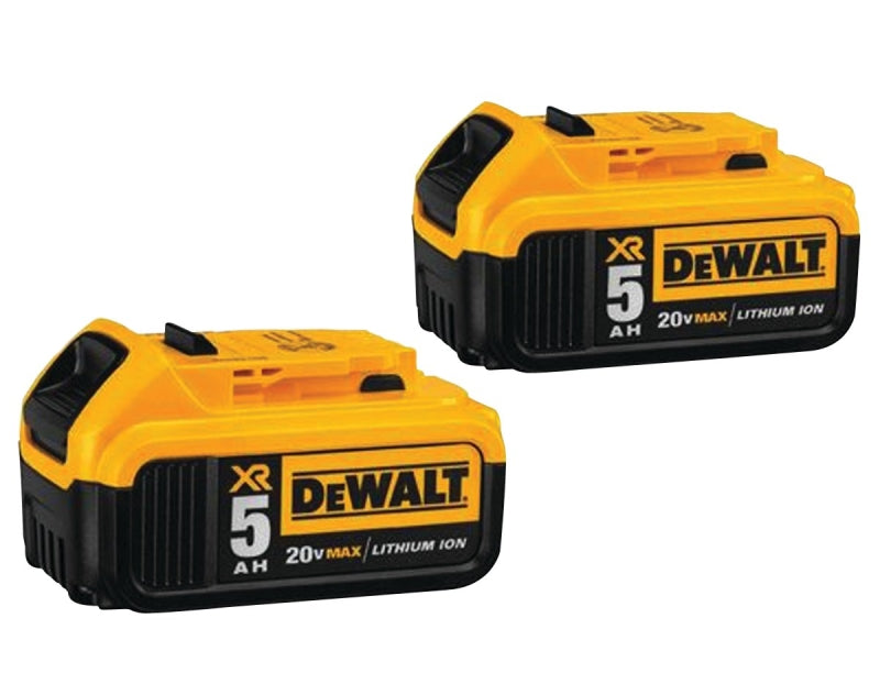 DeWALT DCB205-2 Premium Battery Pack, 20 V Battery, 5 Ah, 90 min Charging