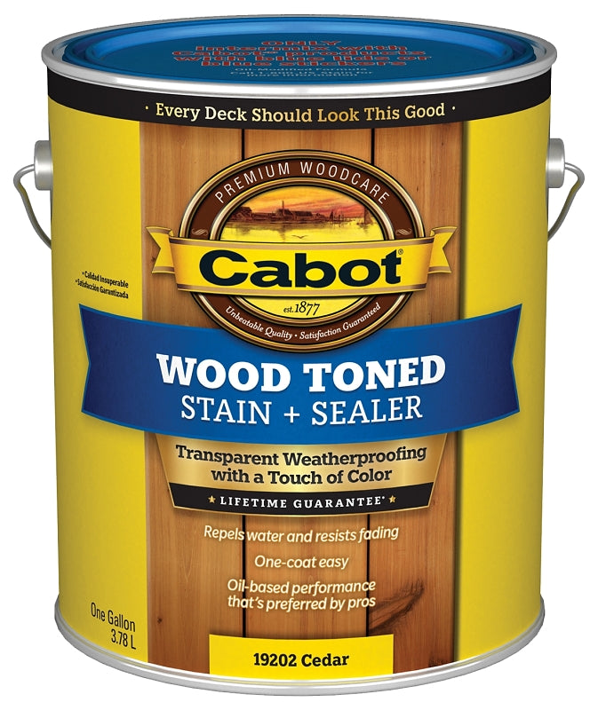 Cabot 140.0019202.007 Wood Stain, Cedar, Liquid, 1 gal, Can