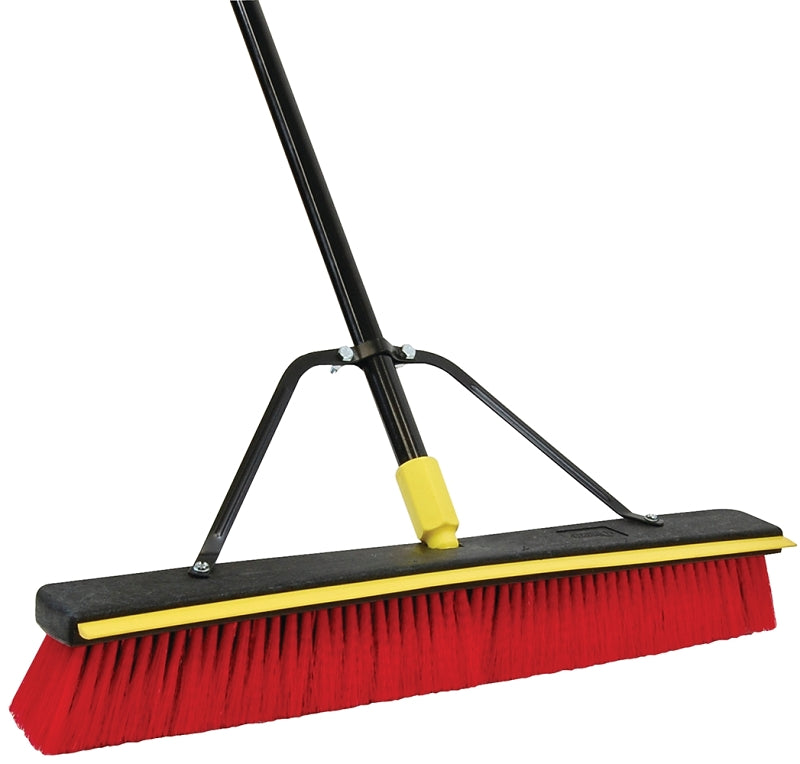 Quickie Bulldozer 635SU 2-in-1 Squeegee Push Broom, 24 in Sweep Face, 3-1/8 in L Trim, PET/Polypropylene Bristle