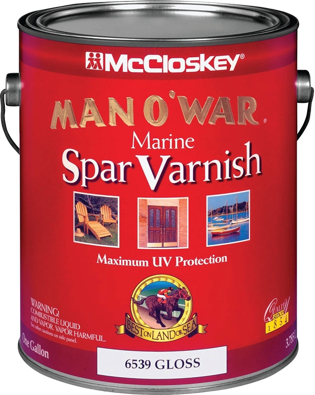 McCloskey Man O' War 080.0006539.007 Marine Spar Varnish, Gloss, Clear, Liquid, 1 gal