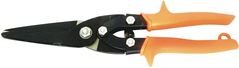 Crescent Wiss M300N Utility Snip, 10-1/2 in OAL, Straight Cut, Steel Blade, Non-Slip Grip Handle, Orange Handle