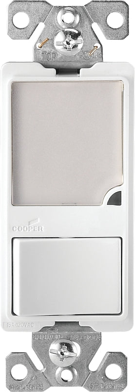 Eaton Cooper Wiring Patrol Series 7738W-K-L Night Light, 15 A, 120 V, 1 W, 3-Lamp, LED Lamp, White Light, PVC Fixture