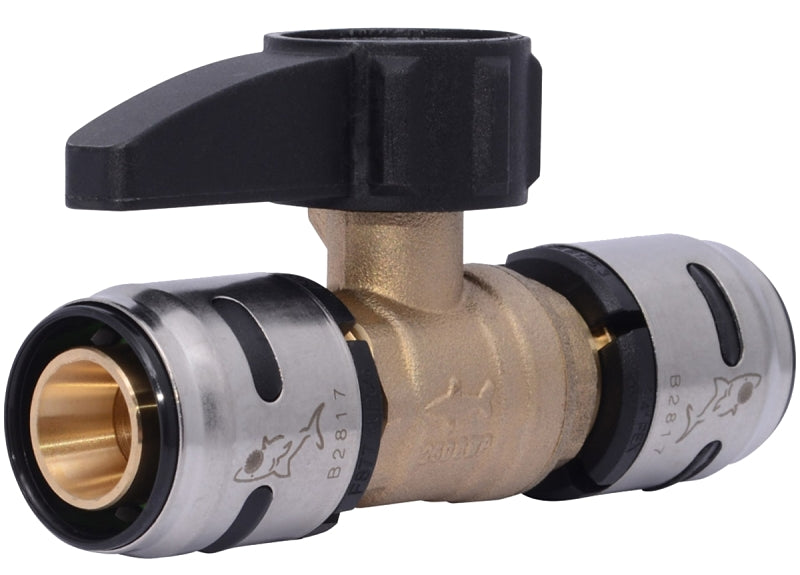 SharkBite K22185 Ball Valve, 3/4 in Connection, Push, 160 psi Pressure, Brass Body