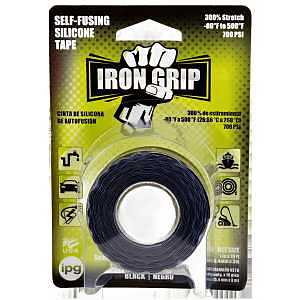IPG IRON GRIP SBK110 Self-Fusing Tape, 10 ft L, 1 in W, Silicone Backing, Black