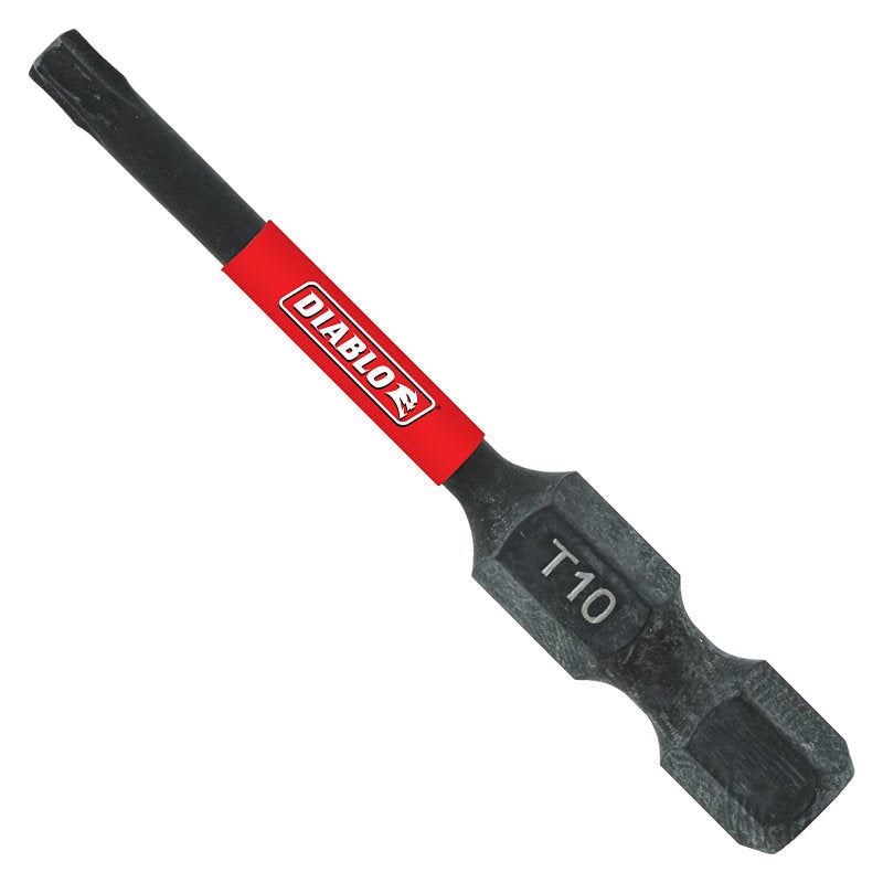 Diablo DT102B Drive Bit, T10 Drive, Torx Drive, 1/4 in Shank, Hex Shank, 2 in L