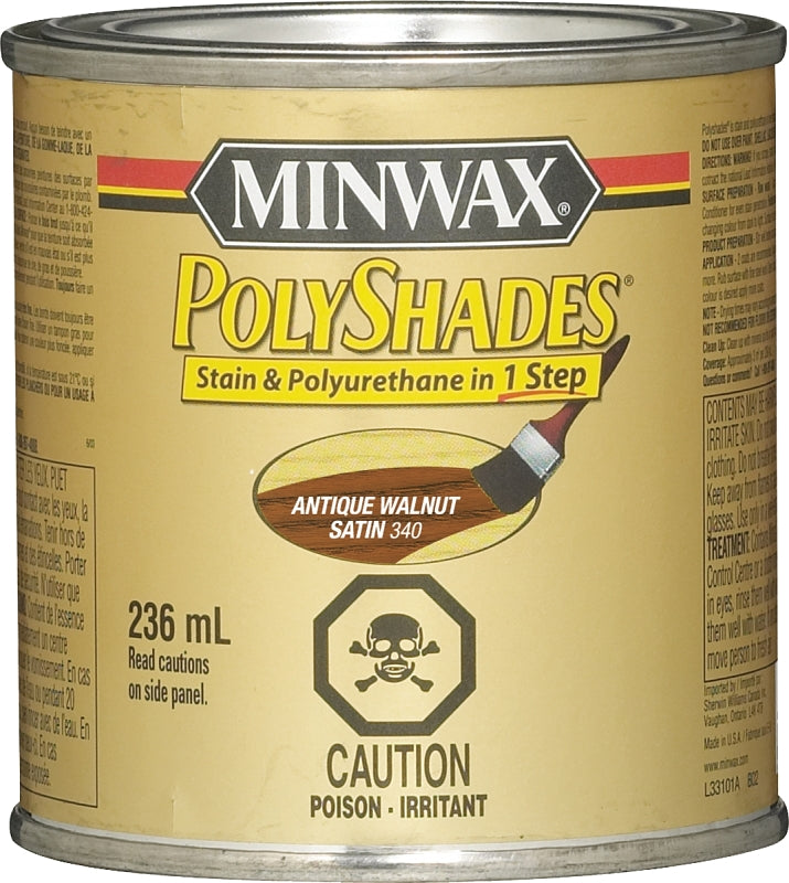 Minwax 33401 Polyshades, Satin, Liquid, Antique Walnut, 236 mL