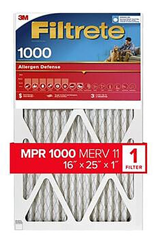 Filtrete 9801-4 Air Filter, 16 in L, 25 in W, 11 MERV, 1000 MPR